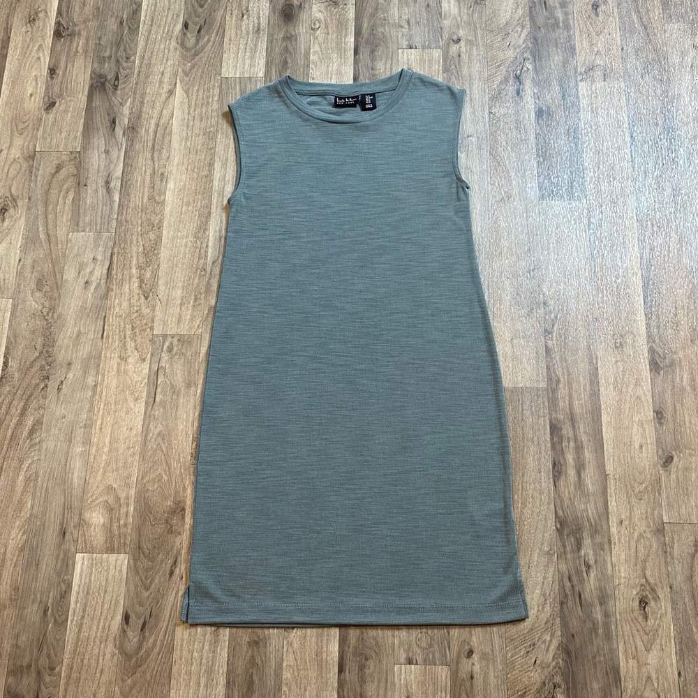 Nicole Miller XS Sleeveless Knit Shift Dress Modal Blend Sage